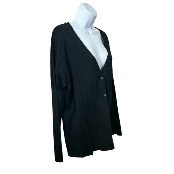 Jones New York Collection Platinum Black Silk Blend Cardigan Sweater Sz 0X Woman - Picture 3 of 6